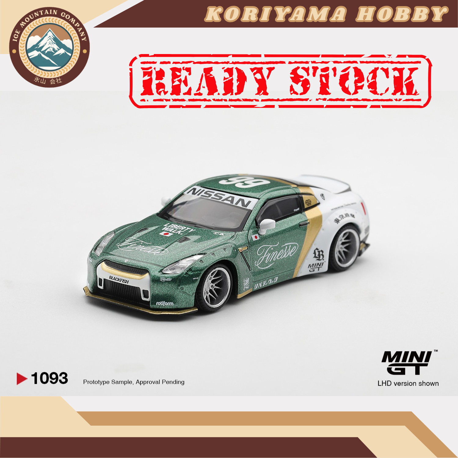 Mini GT 1093 Nissan GT-R (R35) LB★ WORKS Type 1, Custom Ducktail Auto Finesse MiniGT