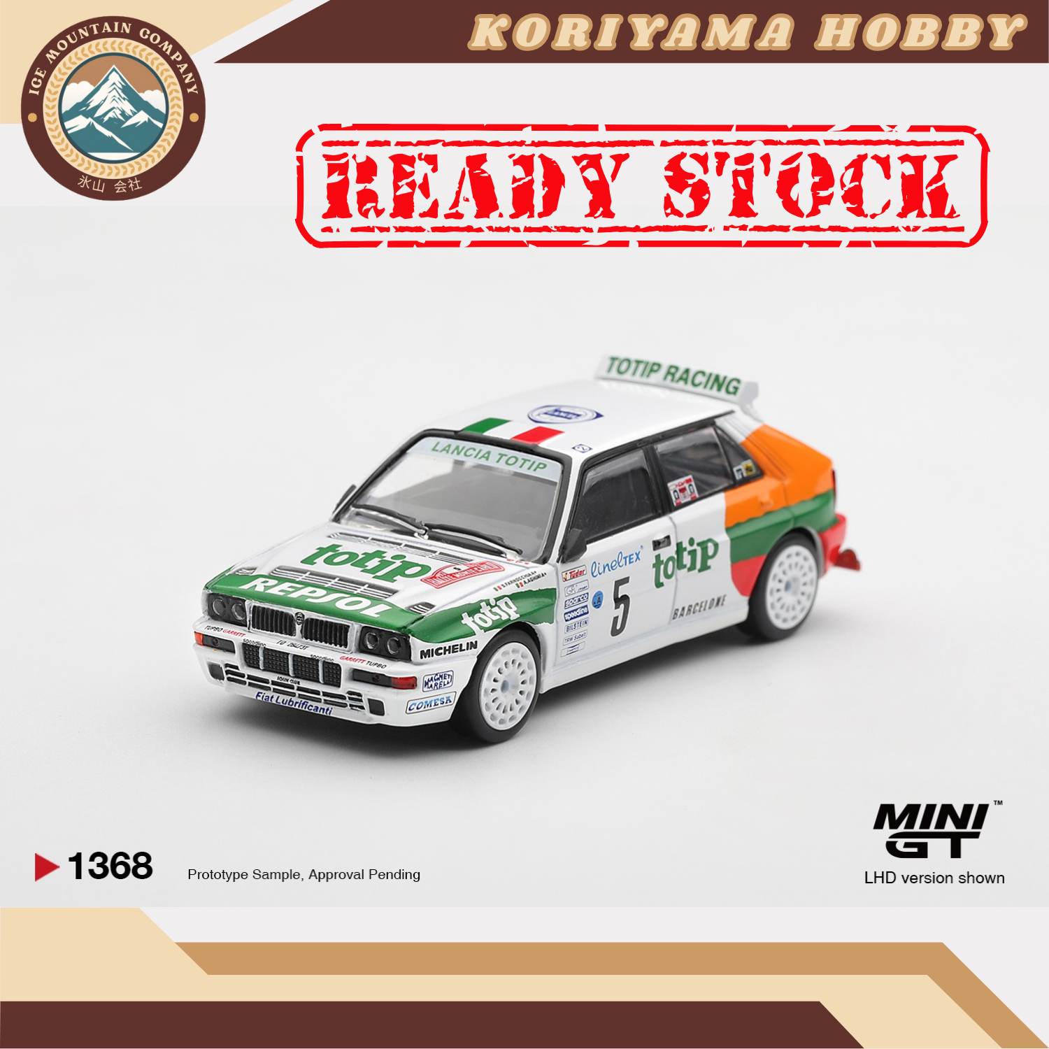Mini GT 1368 Lancia Delta HF Integrale Evoluzione #5 1993 Rallye Monte-Carlo MiniGT