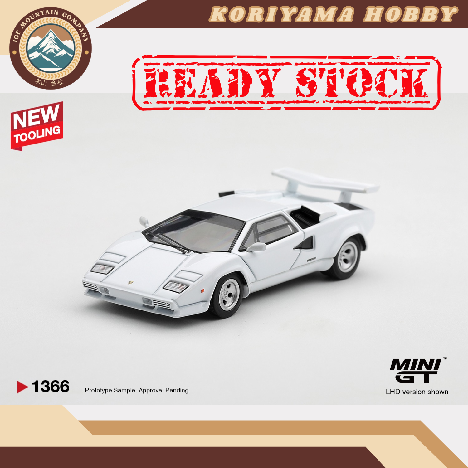 Mini GT 1366 Lamborghini Countach LP500S White MiniGT