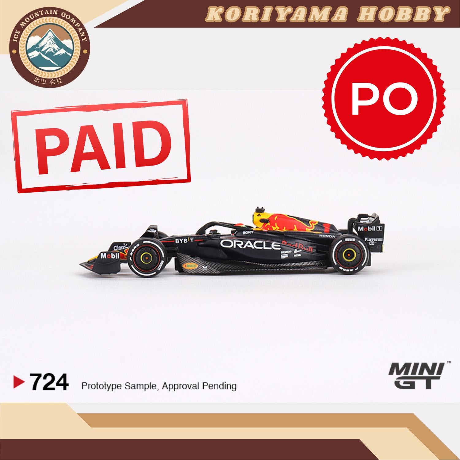Mini GT 724 Oracle Red Bull Racing RB19 #1  Max Verstappen  2023 F1  2023 Bahrain GP Winner MiniGT