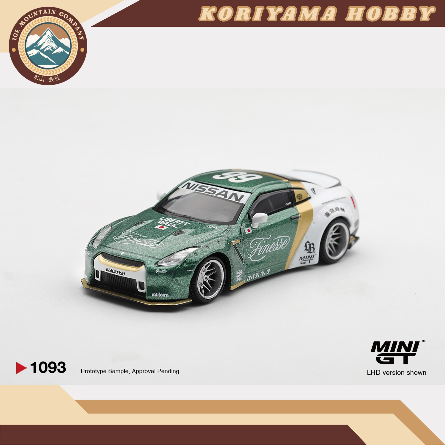 Mini GT 1093 Nissan GT-R (R35) LB★ WORKS Type 1, Custom Ducktail Auto Finesse MiniGT