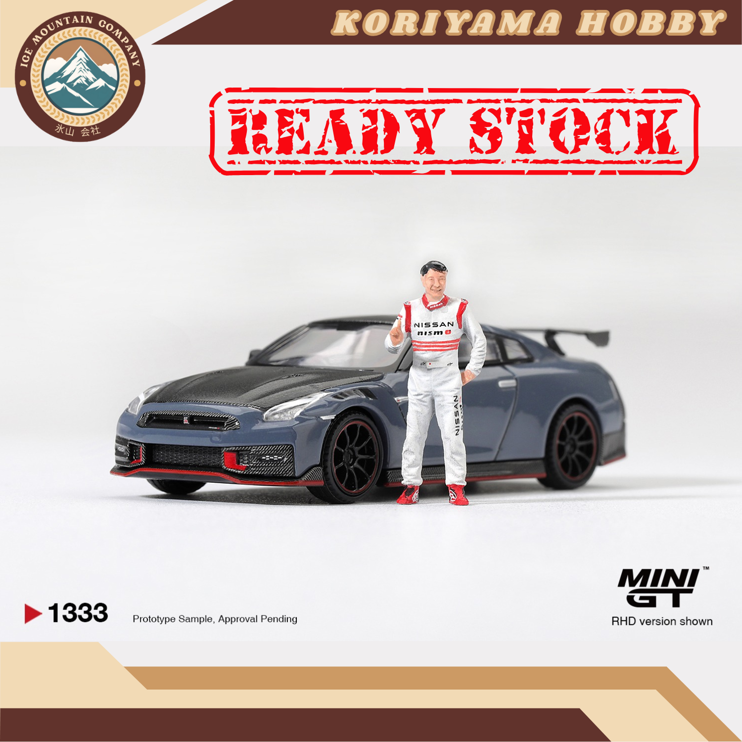 Mini GT 1333 Nissan GT-R Nismo 2024 Tsukuba Production Car Lap Record W / Matsuda Figure Tsugio Matsuda Collection MiniGT