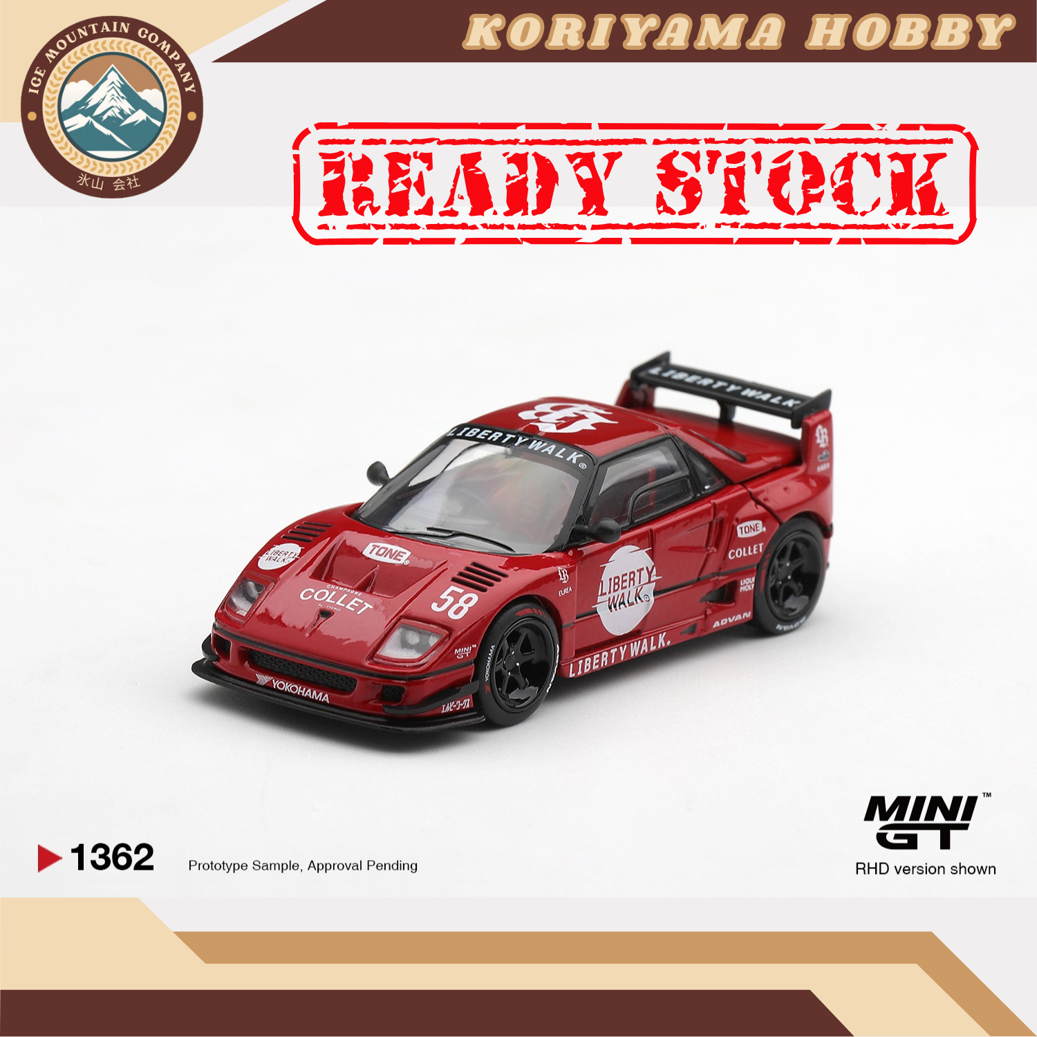Mini GT 1362 Mazda AZ-1 Liberty Walk LB40 LB-Hinomaru Red MiniGT