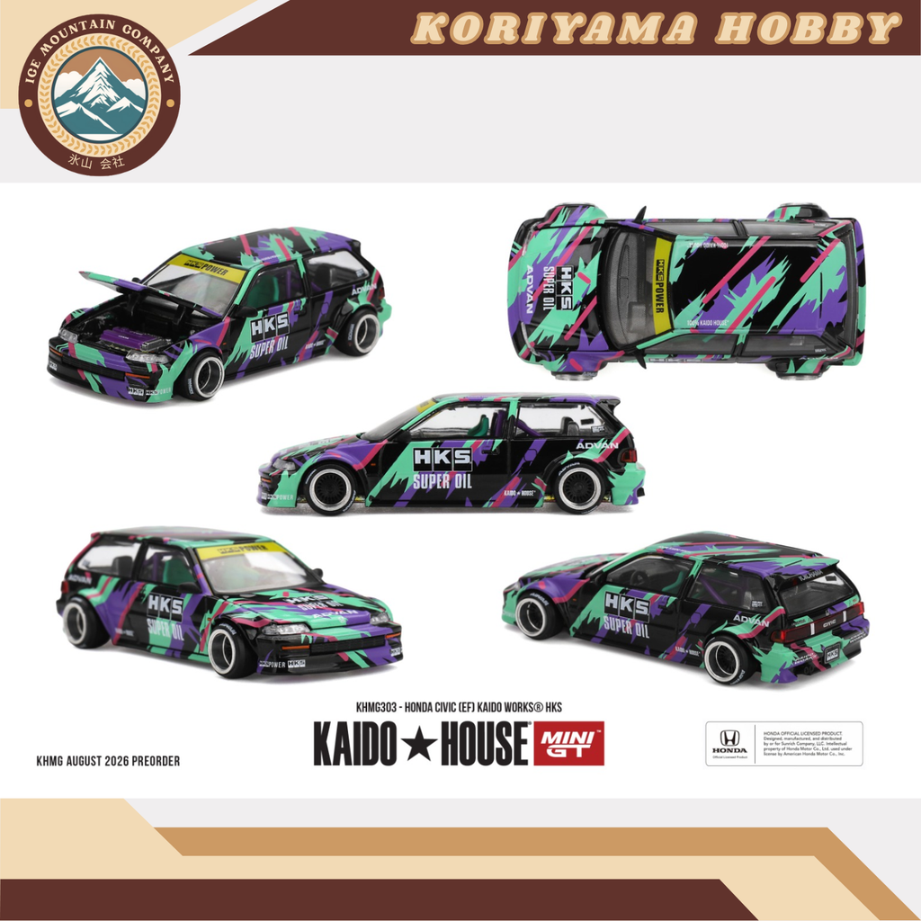 Mini GT Kaido House 303 Honda Civic (EF) Kaido Works HKS MiniGT
