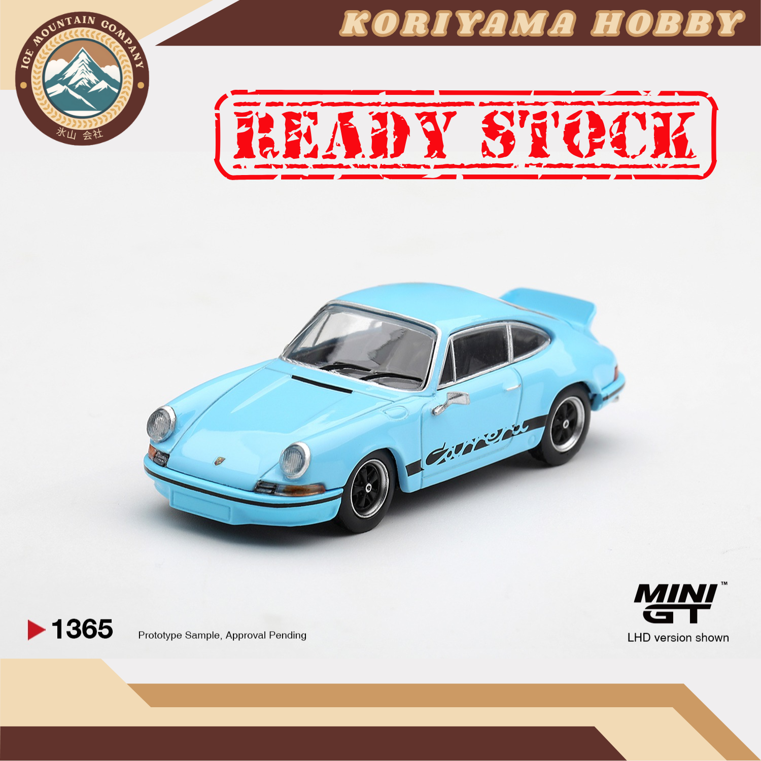 Mini GT 1365 Porsche 911 Carrera RS 2.7 Gulf Blue with Black Livery MiniGT