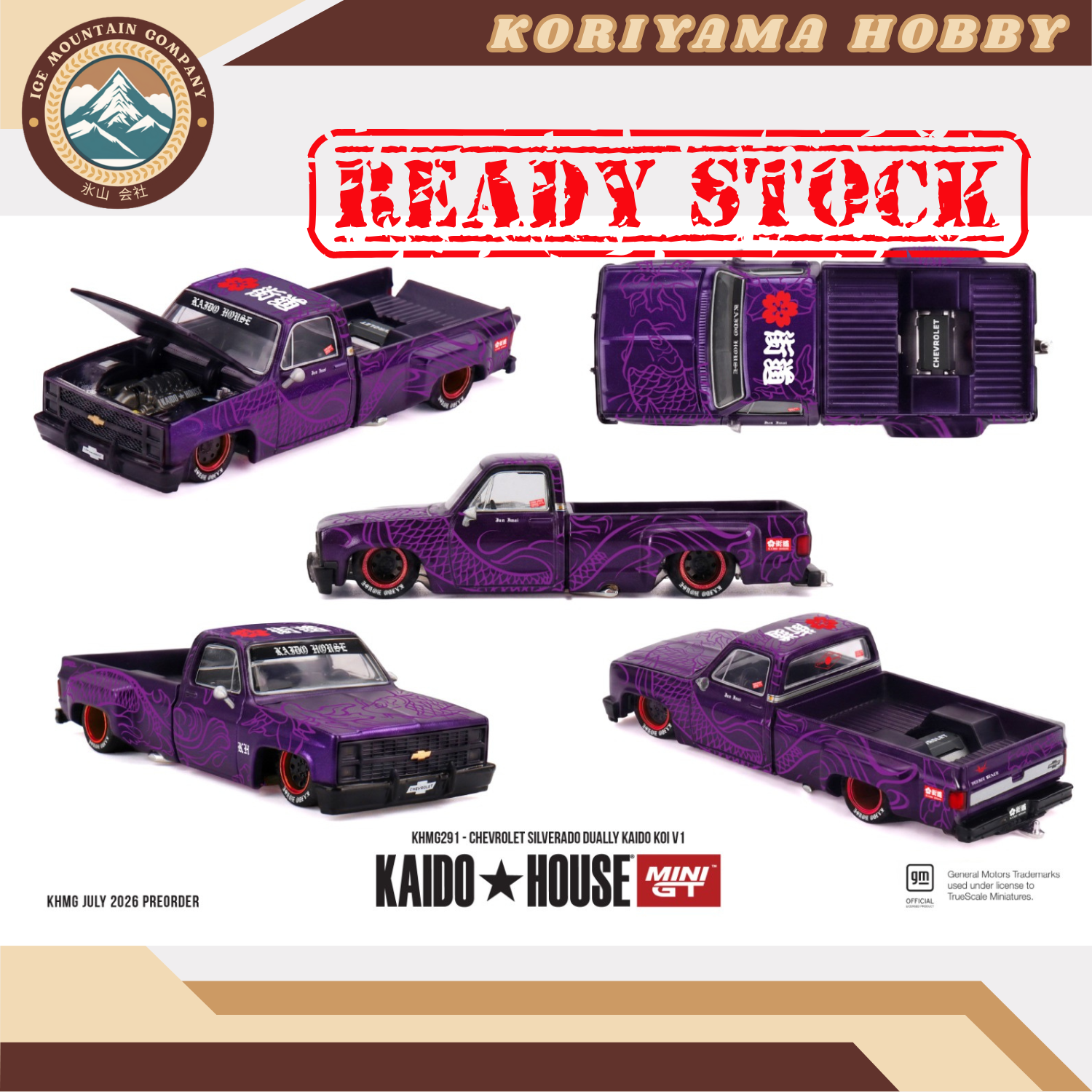 Mini GT Kaido House 291 Chevrolet Silverado Dually KAIDO Koi V1 MiniGT