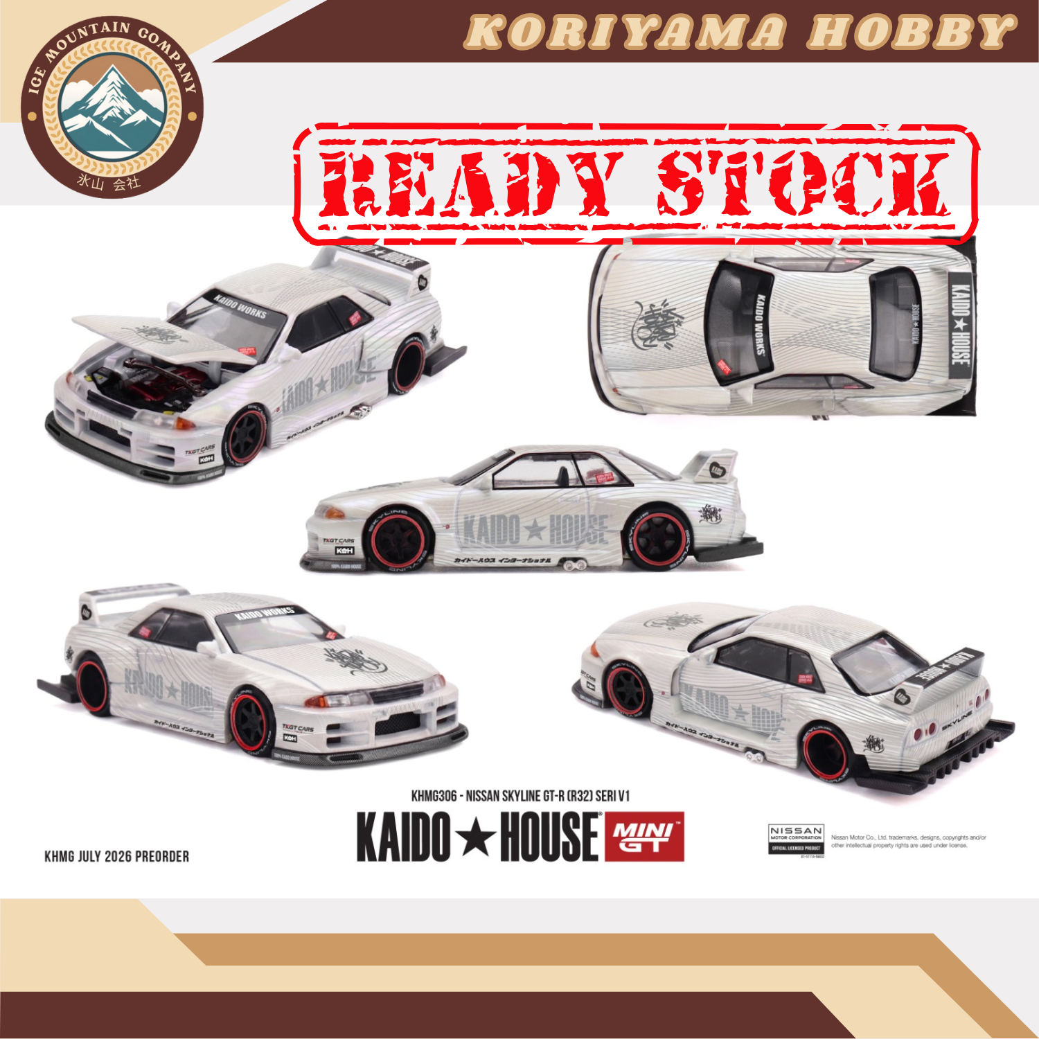 Mini GT Kaido House 306 Nissan Skyline GT-R (R32) SERI V1 MiniGT