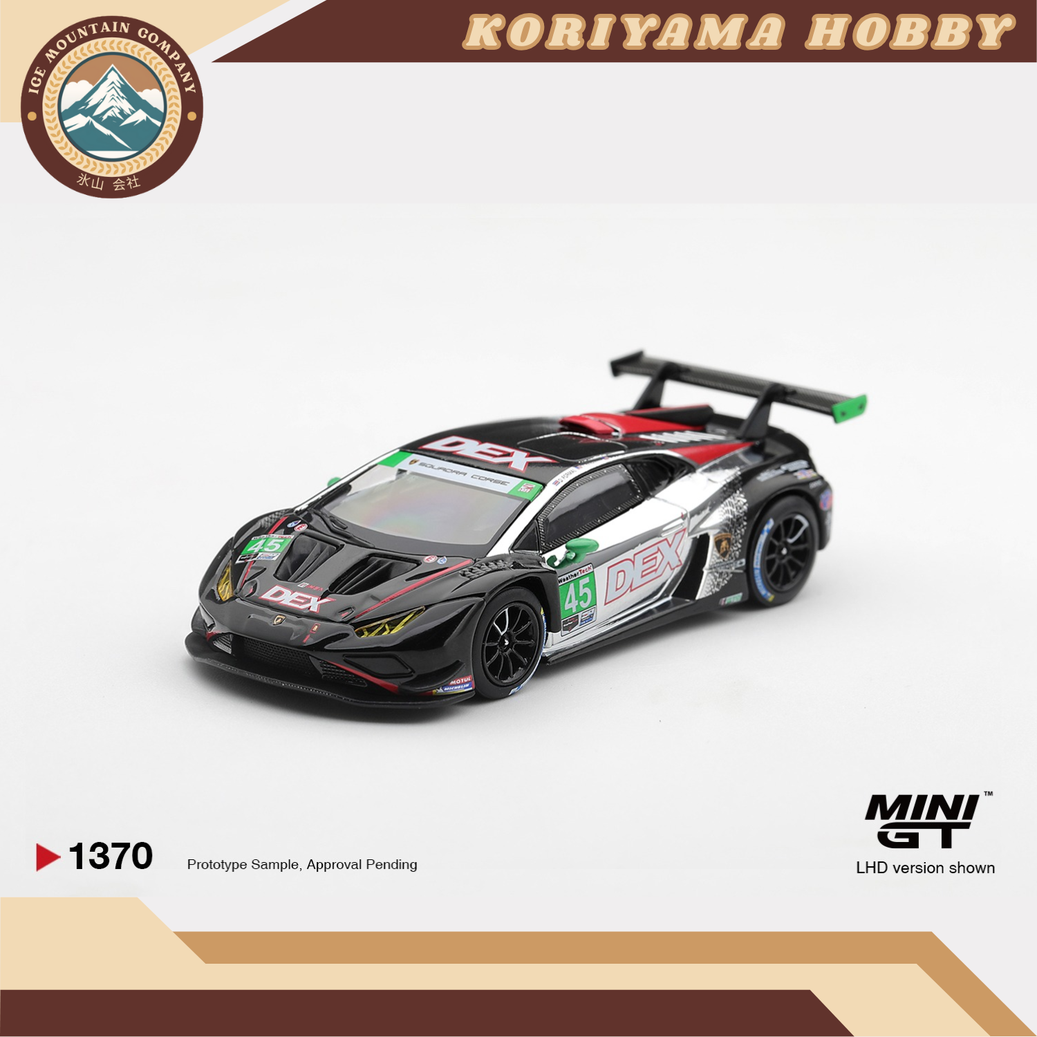 Mini GT 1370 Lamborghini Huracan GT3 EVO2 #45 DEX Wayne Taylor Racing 2025 IMSA Chevrolet Grand Prix Class Winner MiniGT