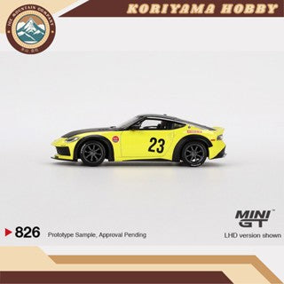 Mini GT 826 Nissan Z LB NATION WORKS Ikazuchi Yellow MiniGT