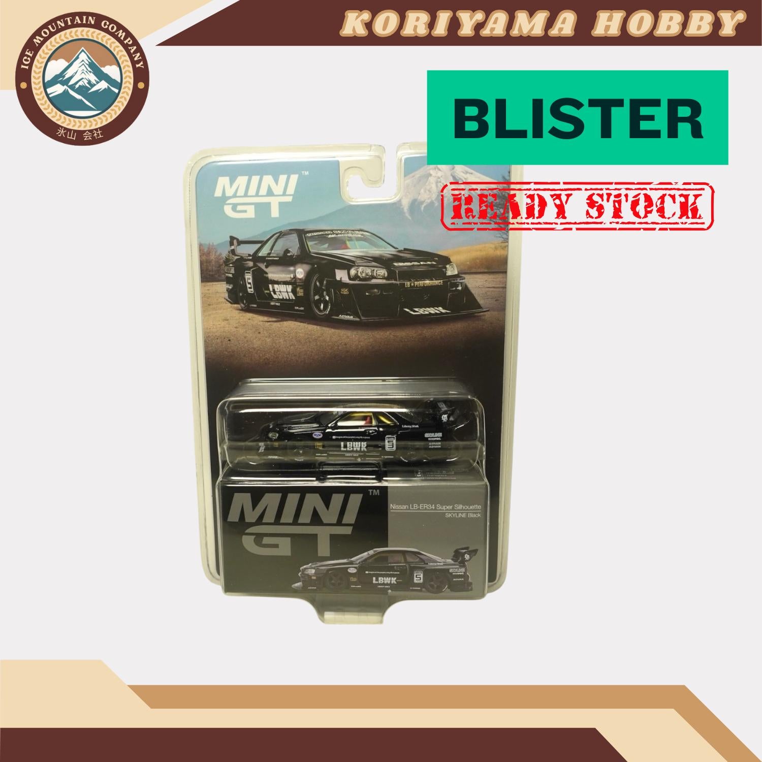 Mini GT 844 Nissan LB-ER34 Super Silhouette SKYLINE Black Box/Blister Pacakaging MiniGT