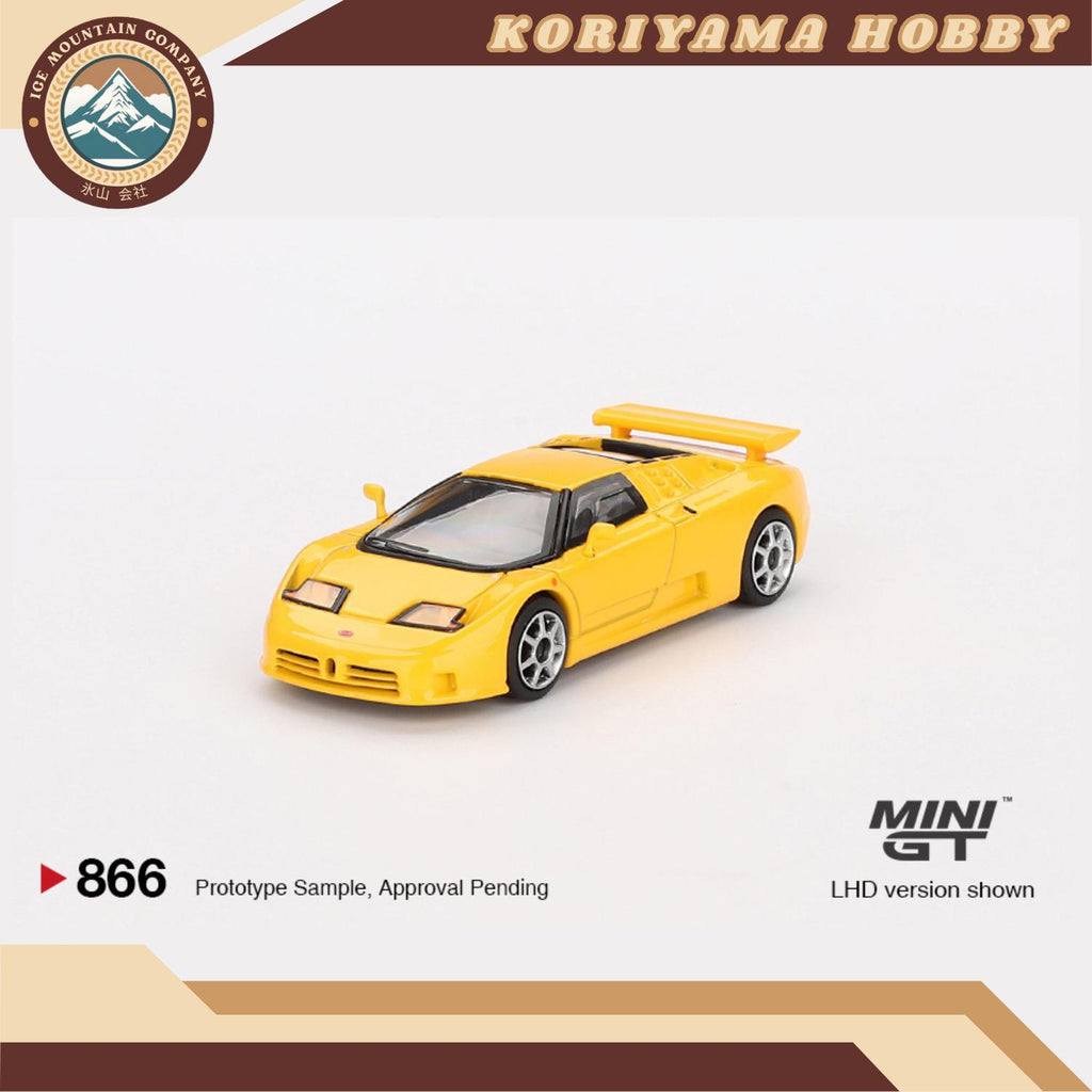 Mini GT 866 1:64 MINI GT: 1/64 Bugatti EB110 Super Sport Giallo Bugatti MiniGT