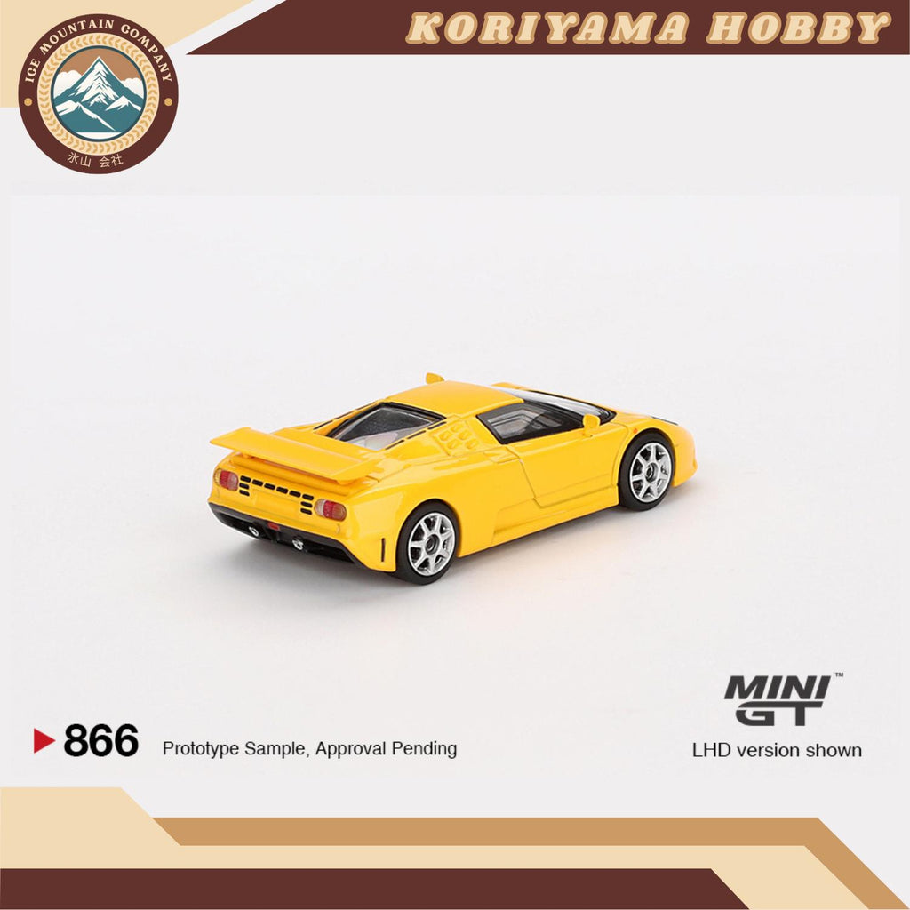 Mini GT 866 1:64 MINI GT: 1/64 Bugatti EB110 Super Sport Giallo Bugatti MiniGT
