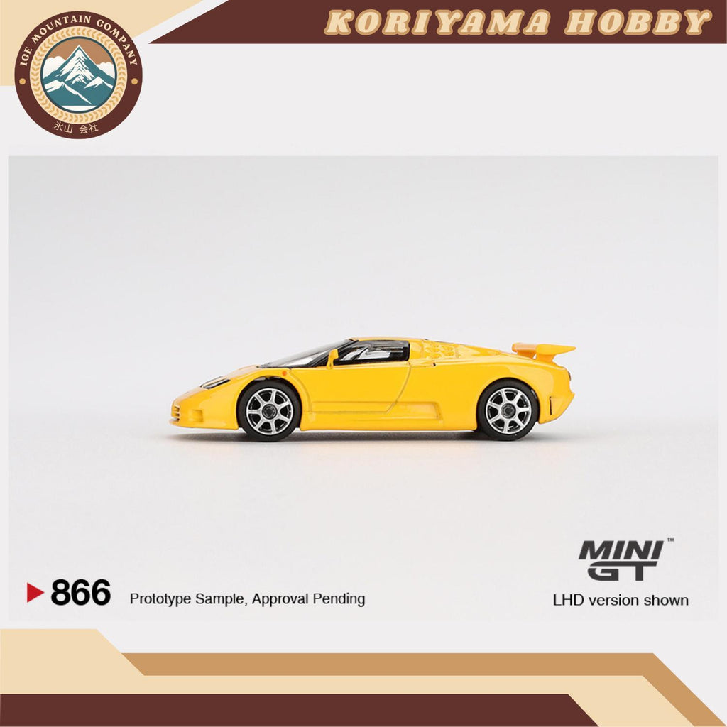 Mini GT 866 1:64 MINI GT: 1/64 Bugatti EB110 Super Sport Giallo Bugatti MiniGT