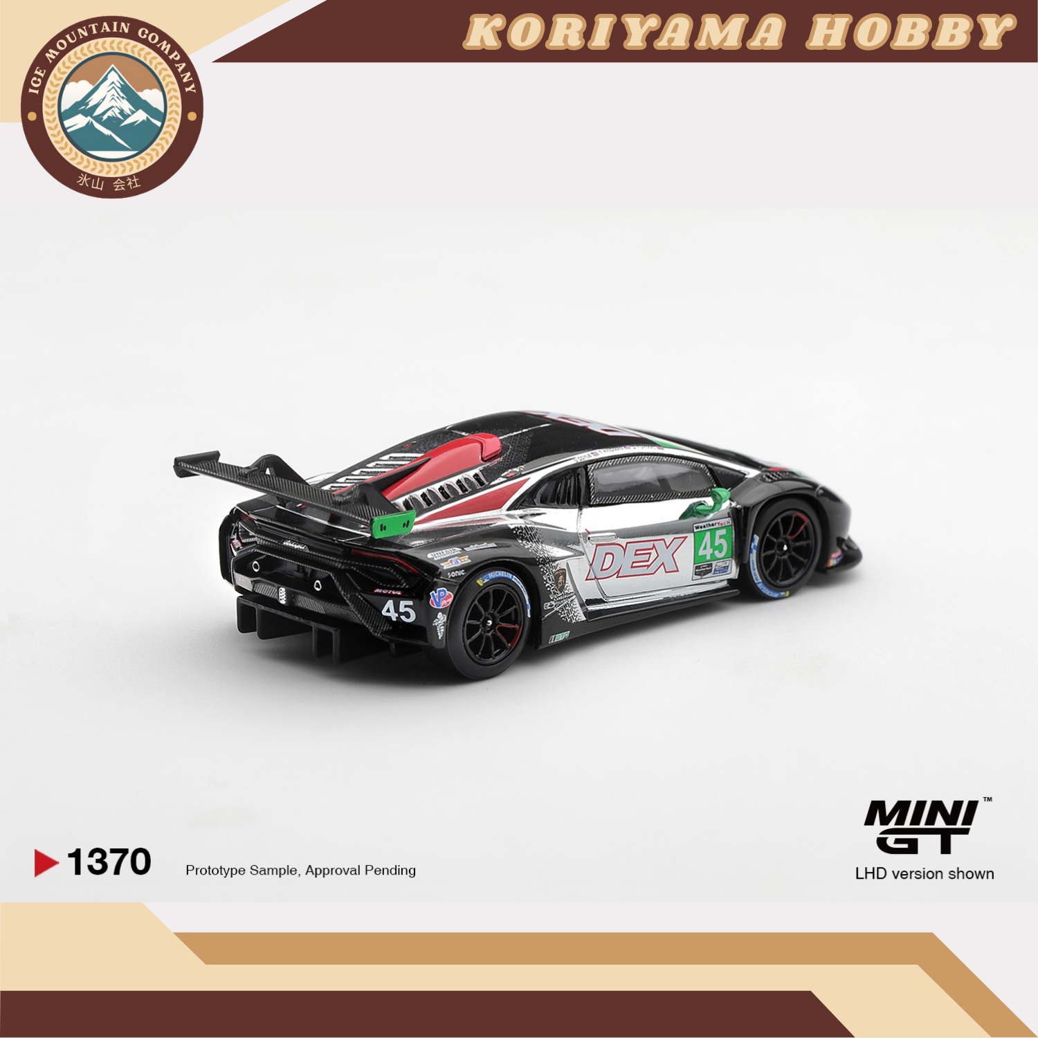 Mini GT 1370 Lamborghini Huracan GT3 EVO2 #45 DEX Wayne Taylor Racing 2025 IMSA Chevrolet Grand Prix Class Winner MiniGT