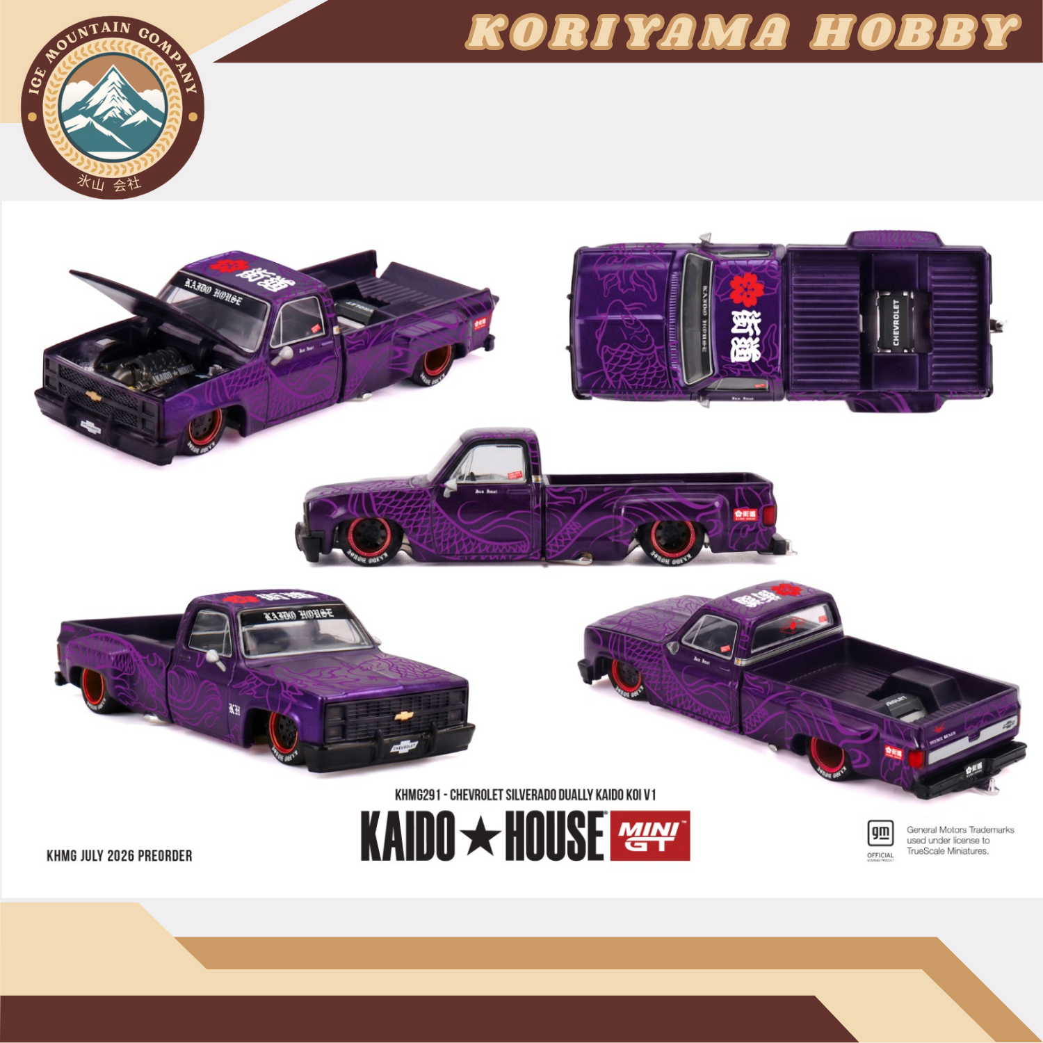 Mini GT Kaido House 291 Chevrolet Silverado Dually KAIDO Koi V1 MiniGT
