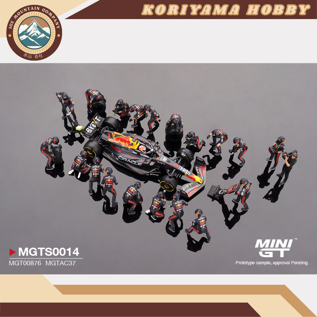 Mini GT MGTS0014 Oracle Red Bull Racing RB19 #1 Max  Verstappen 2023 F1 2023 Japanese Grand Prix Pit Crew Set Limited Edition 5000 Set MiniGT