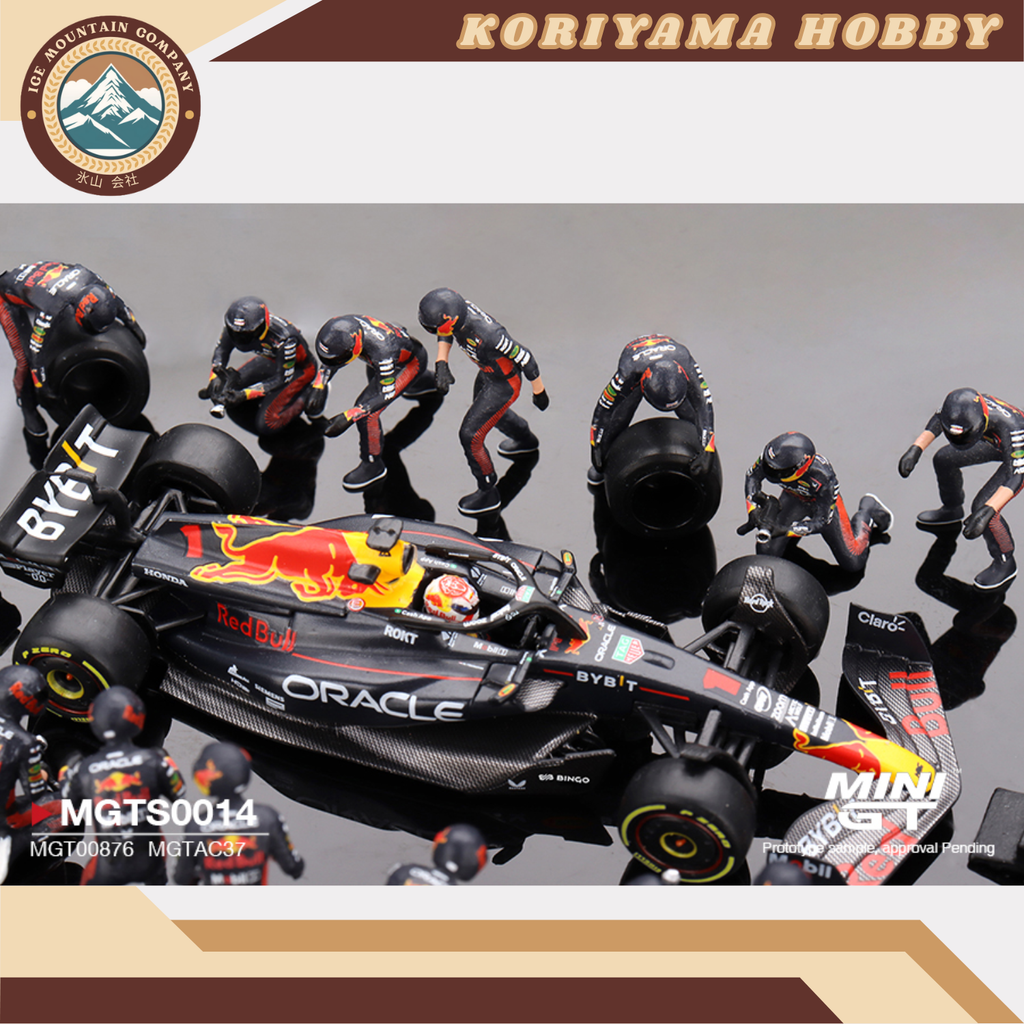 Mini GT MGTS0014 Oracle Red Bull Racing RB19 #1 Max  Verstappen 2023 F1 2023 Japanese Grand Prix Pit Crew Set Limited Edition 5000 Set MiniGT
