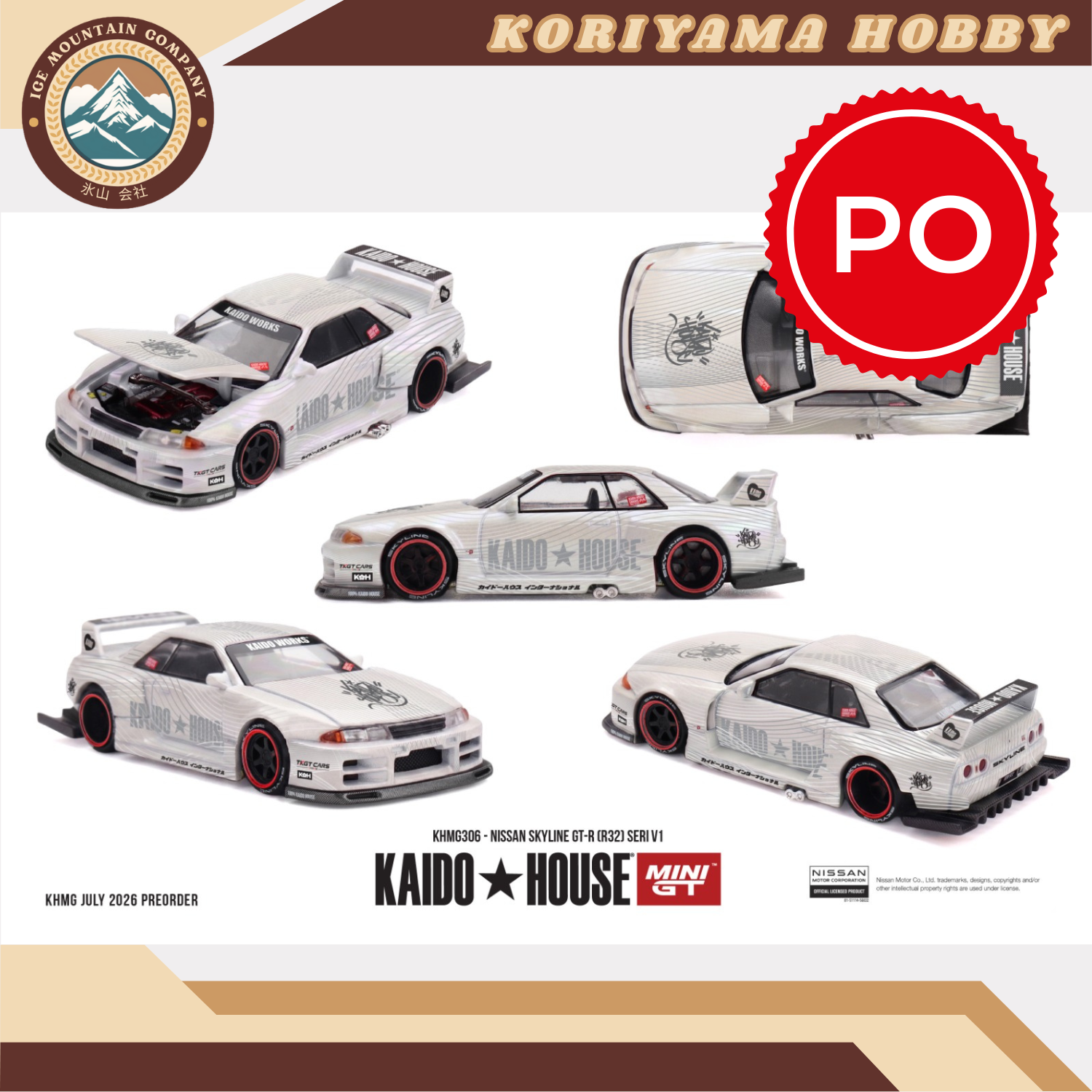 Mini GT Kaido House 306 Nissan Skyline GT-R (R32) SERI V1 MiniGT
