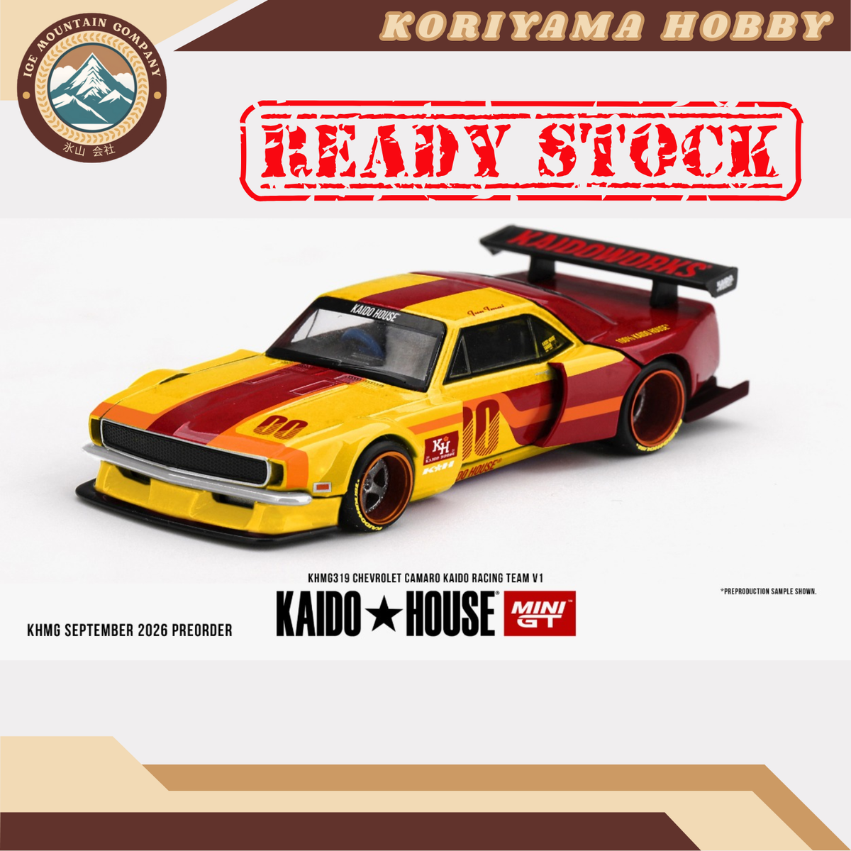 Mini GT Kaido House 319 Chevrolet Camaro Kaido Racing Team V1 MiniGT