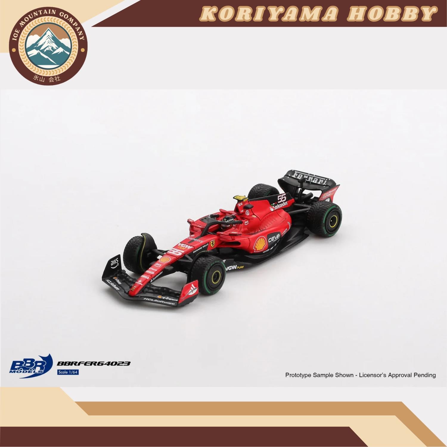 Mini GT BBRFER64023 Ferrari SF23 #55 C. Sainz 2023 Monaco GP MiniGT