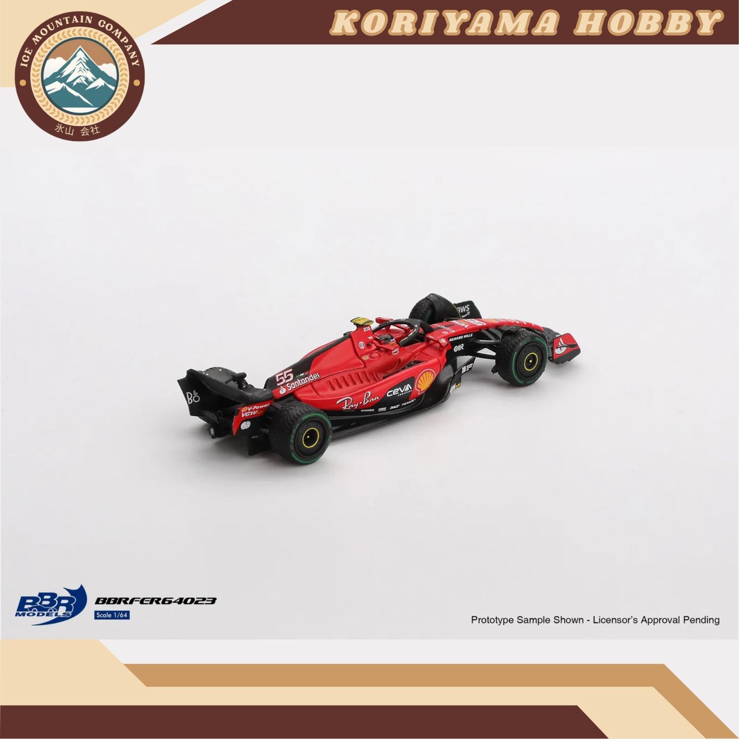 Mini GT BBRFER64023 Ferrari SF23 #55 C. Sainz 2023 Monaco GP MiniGT