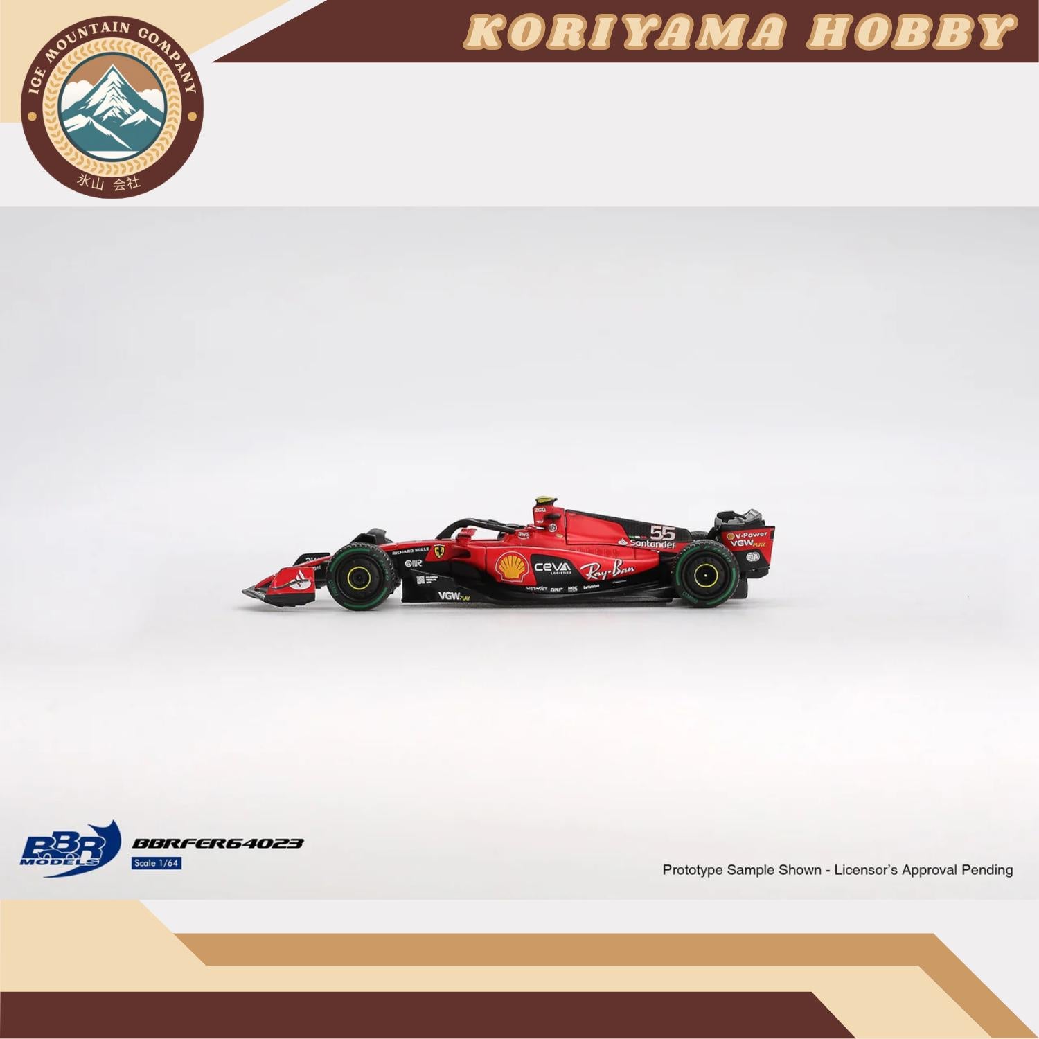 Mini GT BBRFER64023 Ferrari SF23 #55 C. Sainz 2023 Monaco GP MiniGT