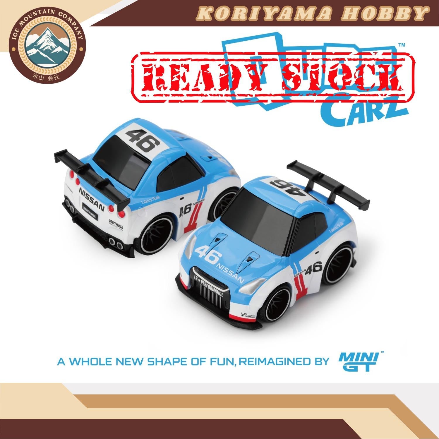 Qube Carz By Mini GT Batch 2 Nissan GTR Kenmeri BRE Blue LBWK Liberty Walk Cube Cars MiniGT Choro