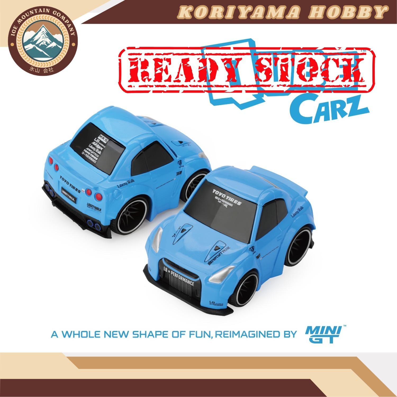 Qube Carz By Mini GT Batch 2 Nissan GTR Kenmeri BRE Blue LBWK Liberty Walk Cube Cars MiniGT Choro