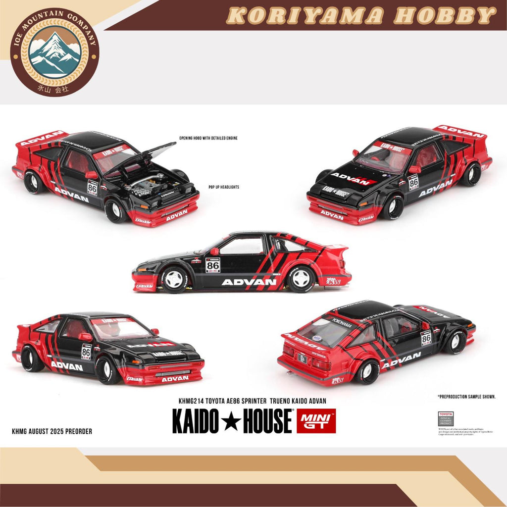 Mini GT Kaido House 214 Toyota AE86 Sprinter Trueno Kaido ADVAN Mini GT