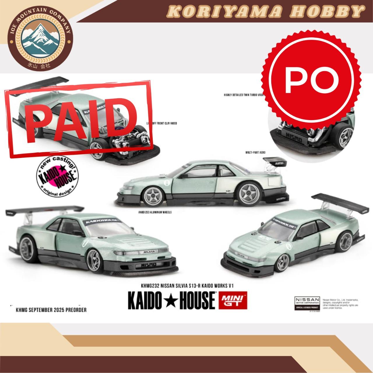 Mini GT Kaido House 232 Nissan Silvia S13-R KAIDO WORKS V1 MiniGT