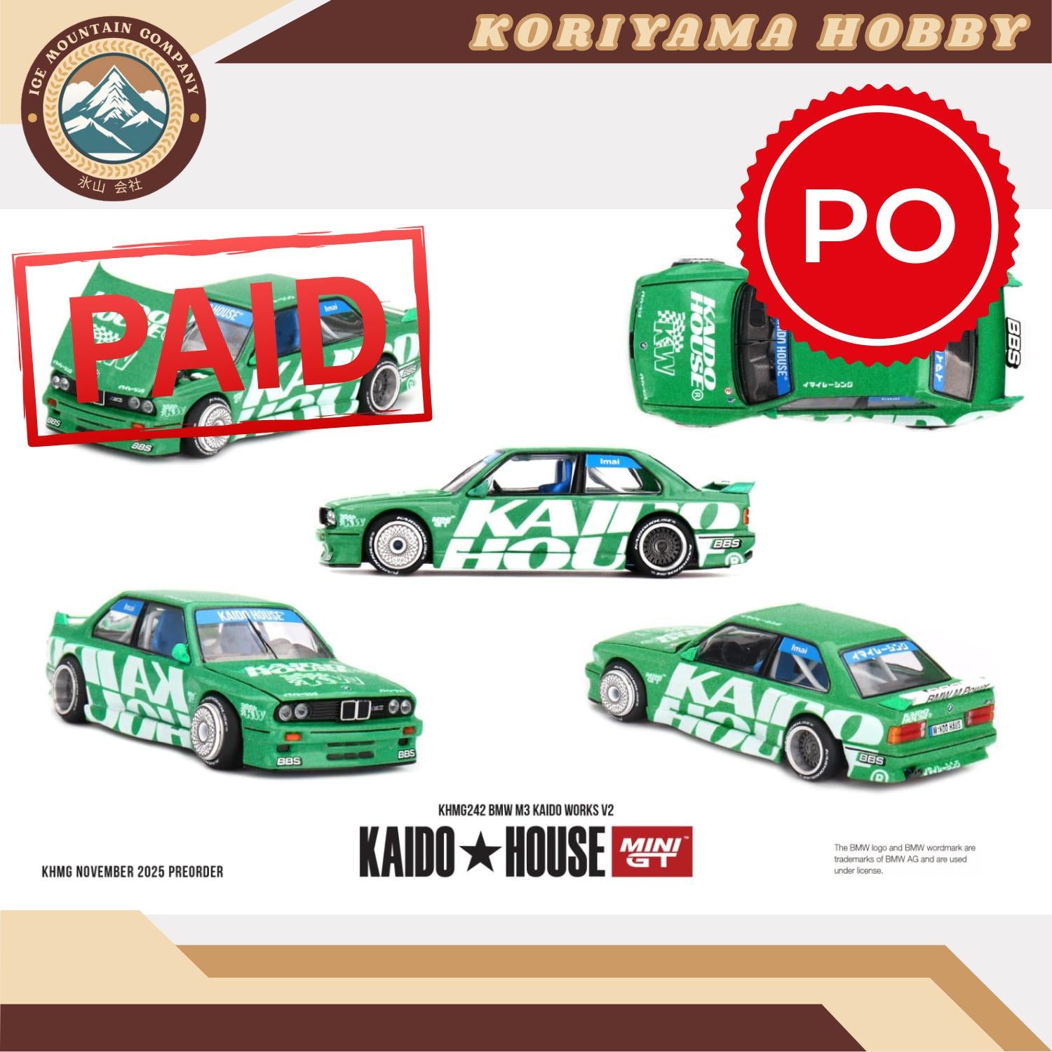 Mini GT Kaido House 242 BMW M3  Kaido Works V2 MiniGT