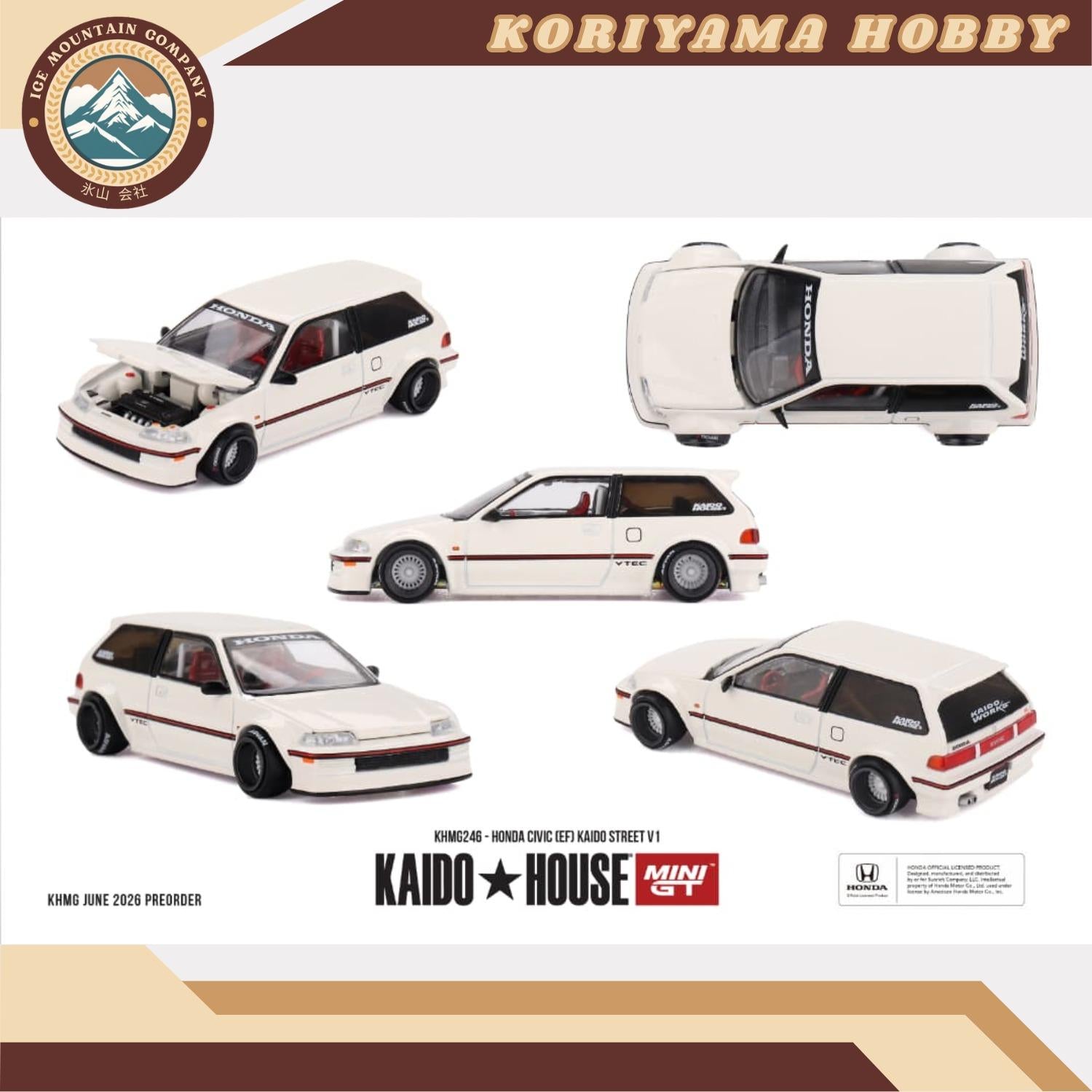 Mini GT Kaido House 246 Honda Civic (EF) Kaido Street V1 MiniGT