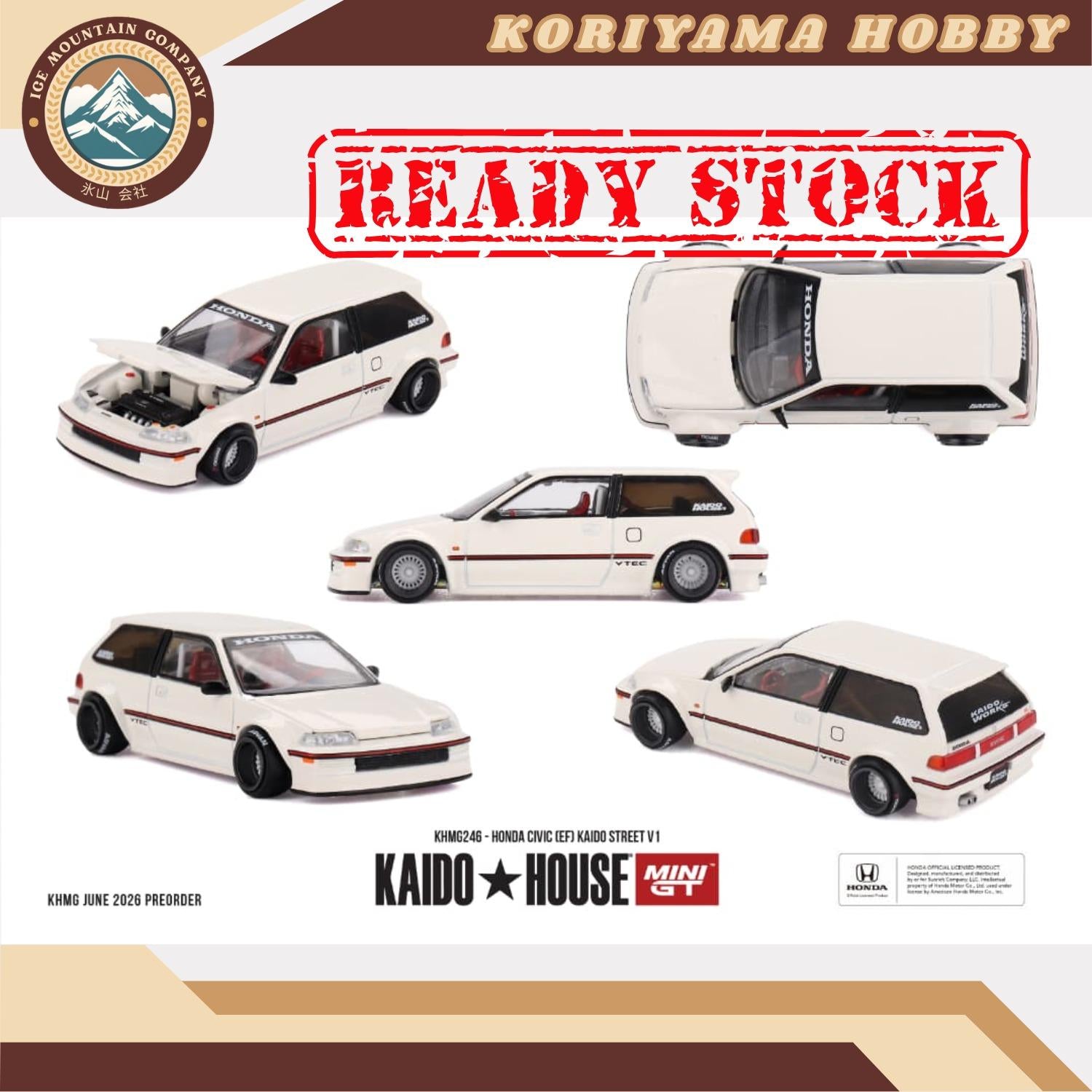 Mini GT Kaido House 246 Honda Civic (EF) Kaido Street V1 MiniGT