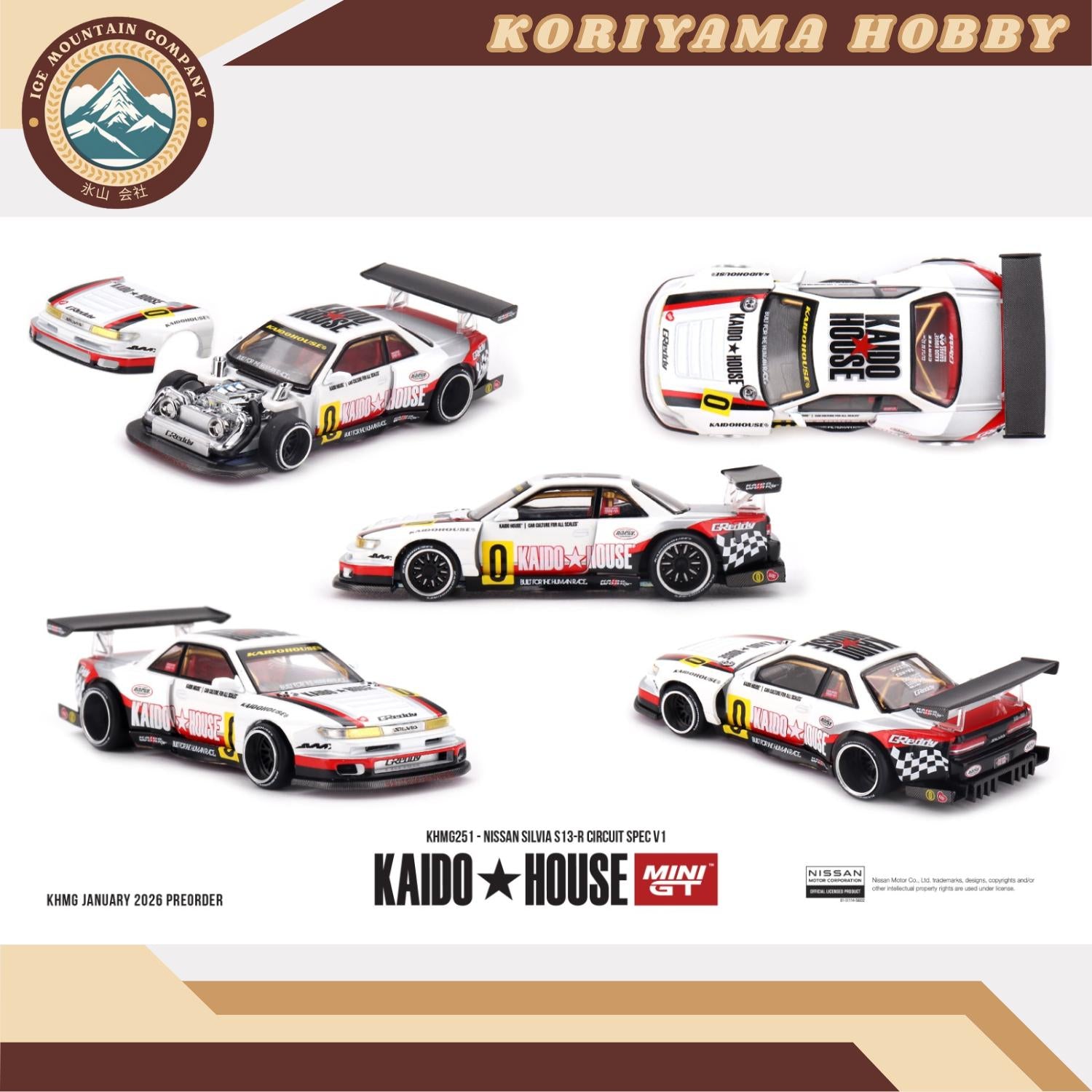 Mini GT Kaido House 251 Nissan Silvia S13-R Circuit Spec V1 MiniGT