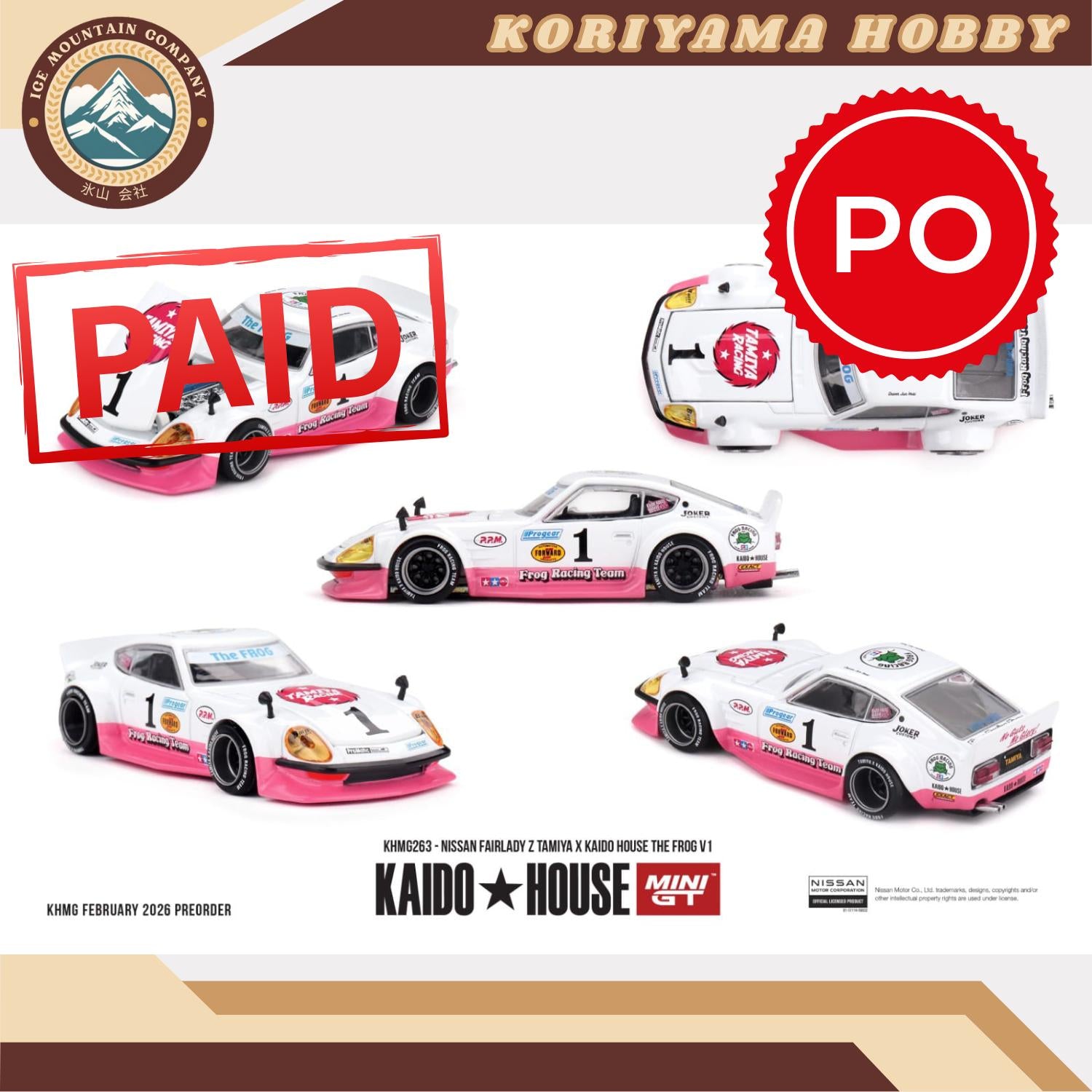 Mini GT Kaido House 263 Nissan Fairlady Z TAMIYA x KAIDO HOUSE "The FROG"  V1 MiniGT