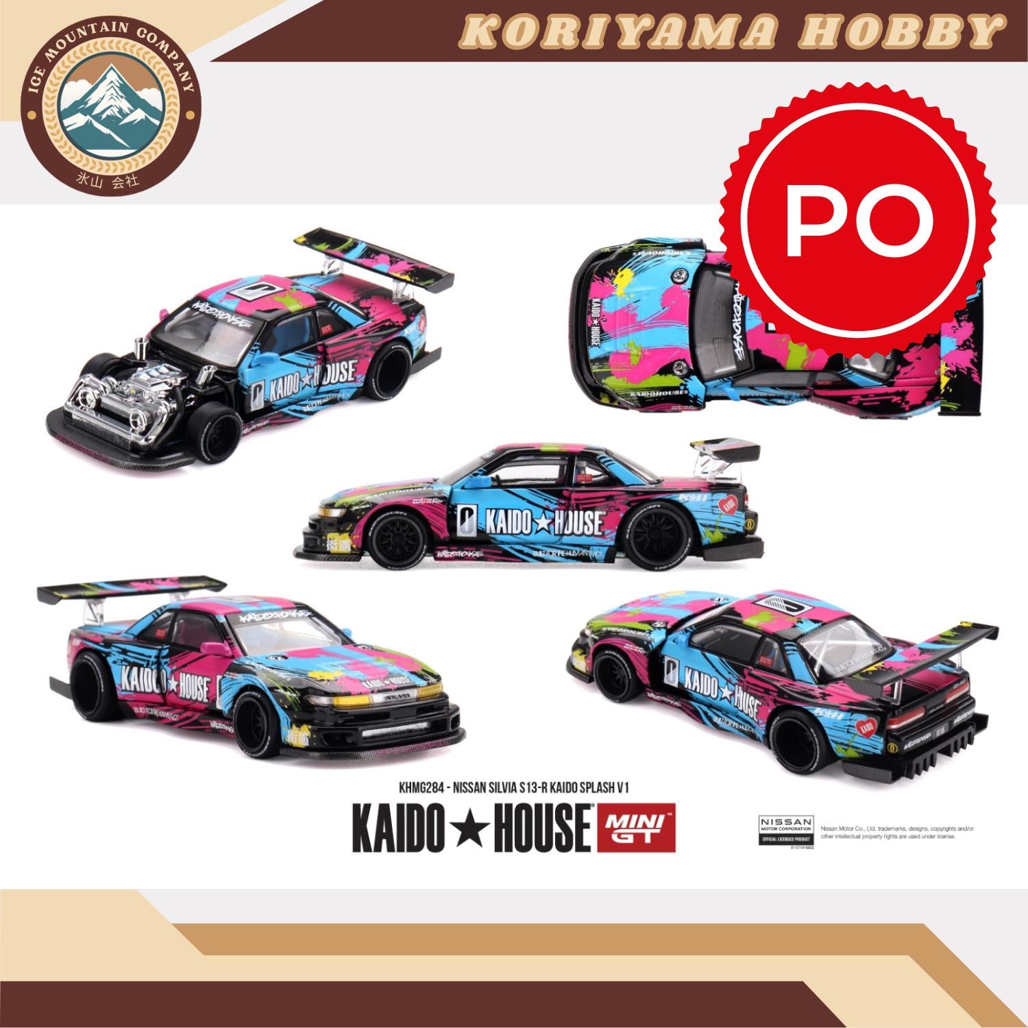 Mini GT Kaido House 284 Nissan Silvia S13-R Kaido Splash V1 MiniGT