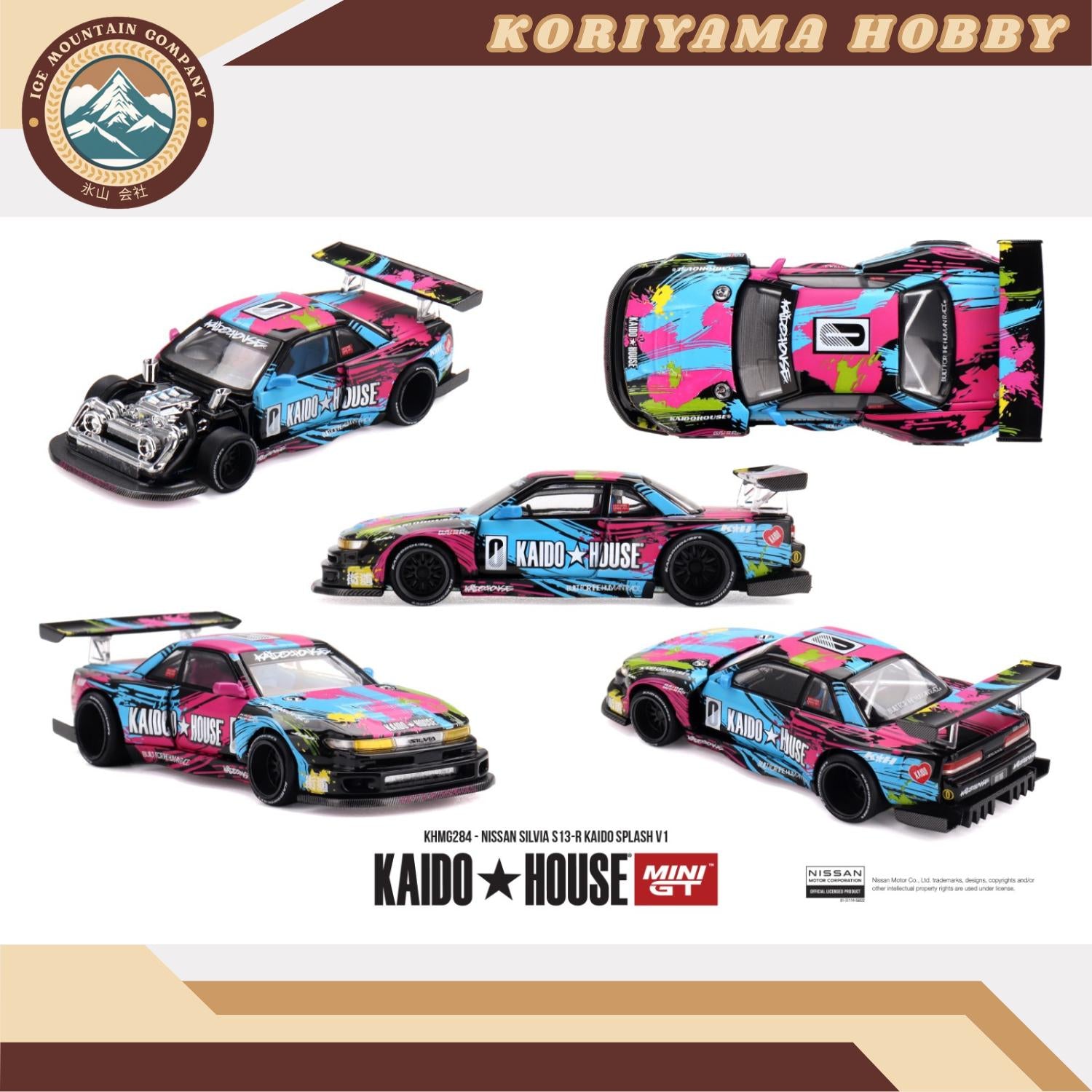 Mini GT Kaido House 284 Nissan Silvia S13-R Kaido Splash V1 MiniGT