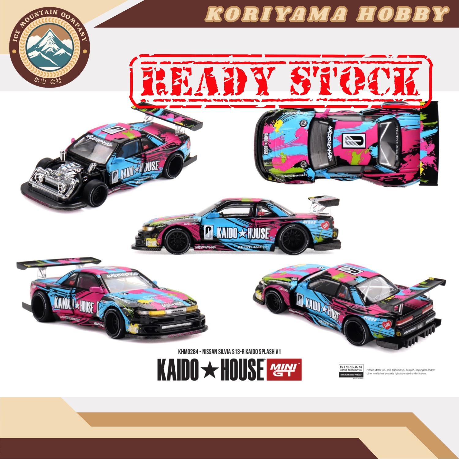 Mini GT Kaido House 284 Nissan Silvia S13-R Kaido Splash V1 MiniGT