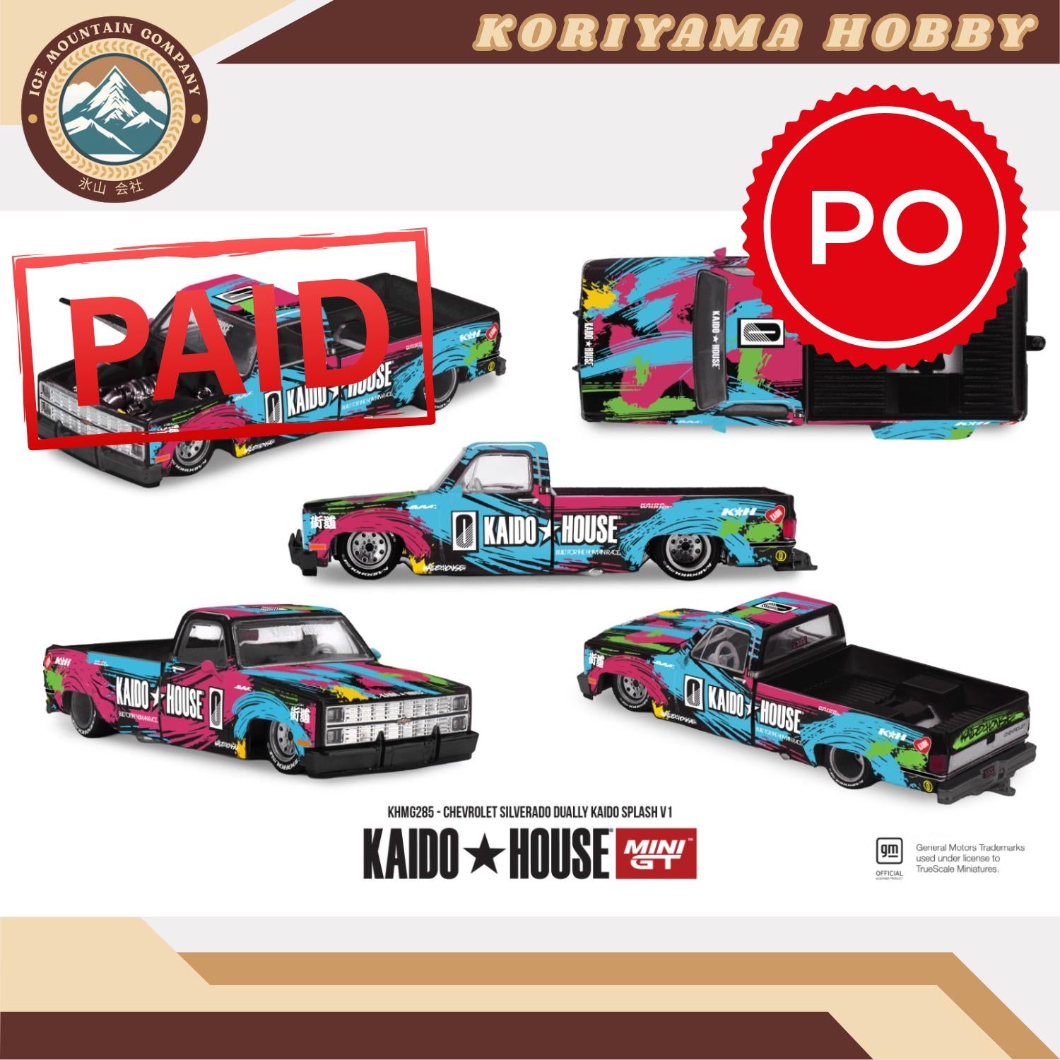 Mini GT Kaido House 285 Chevrolet Silverado Dually  Kaido Splash V1 MiniGT