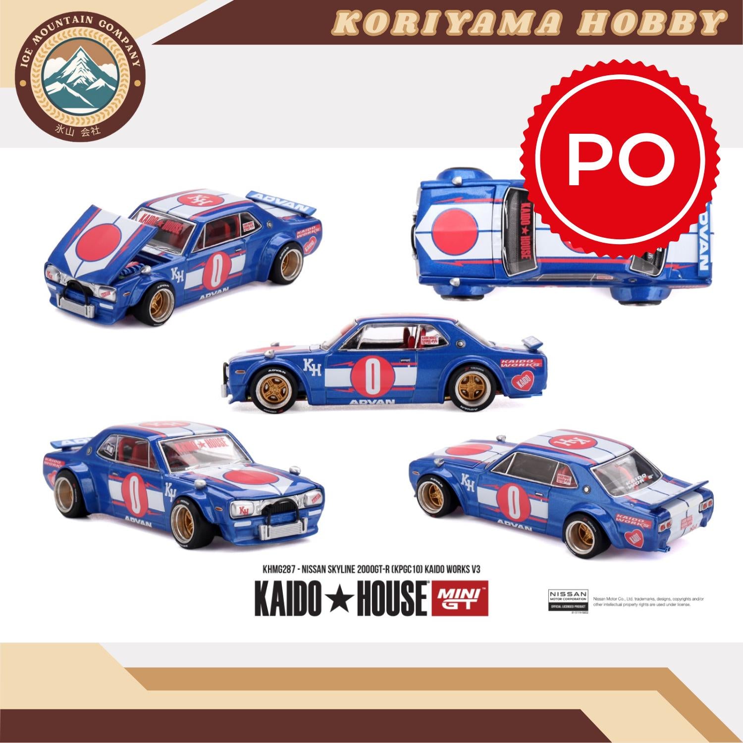 Mini GT Kaido House 287 Nissan Skyline 2000GT-R (KPGC10) Kaido Works V3 MiniGT