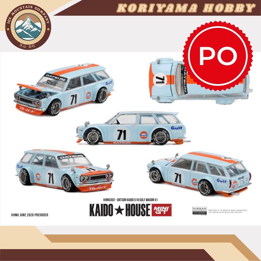 Mini GT Kaido House 302 Datsun KAIDO 510 GULF Wagon V1 MiniGT