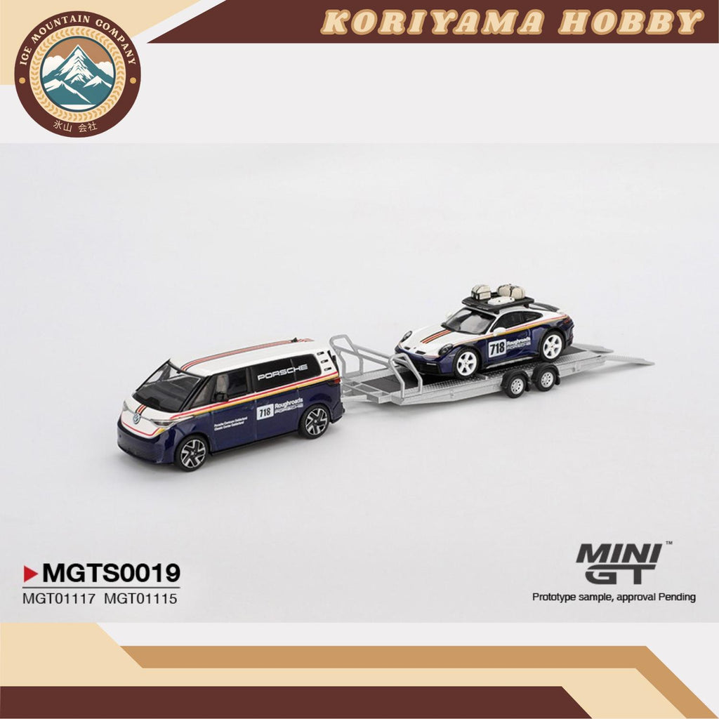 Mini GT S0019 Porsche 911 Dakar #718 / Volkswagen ID. Buzz Porsche Centrum Gelderland Roughroads Set MiniGT