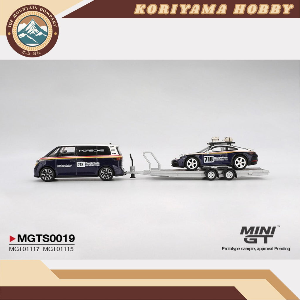 Mini GT S0019 Porsche 911 Dakar #718 / Volkswagen ID. Buzz Porsche Centrum Gelderland Roughroads Set MiniGT