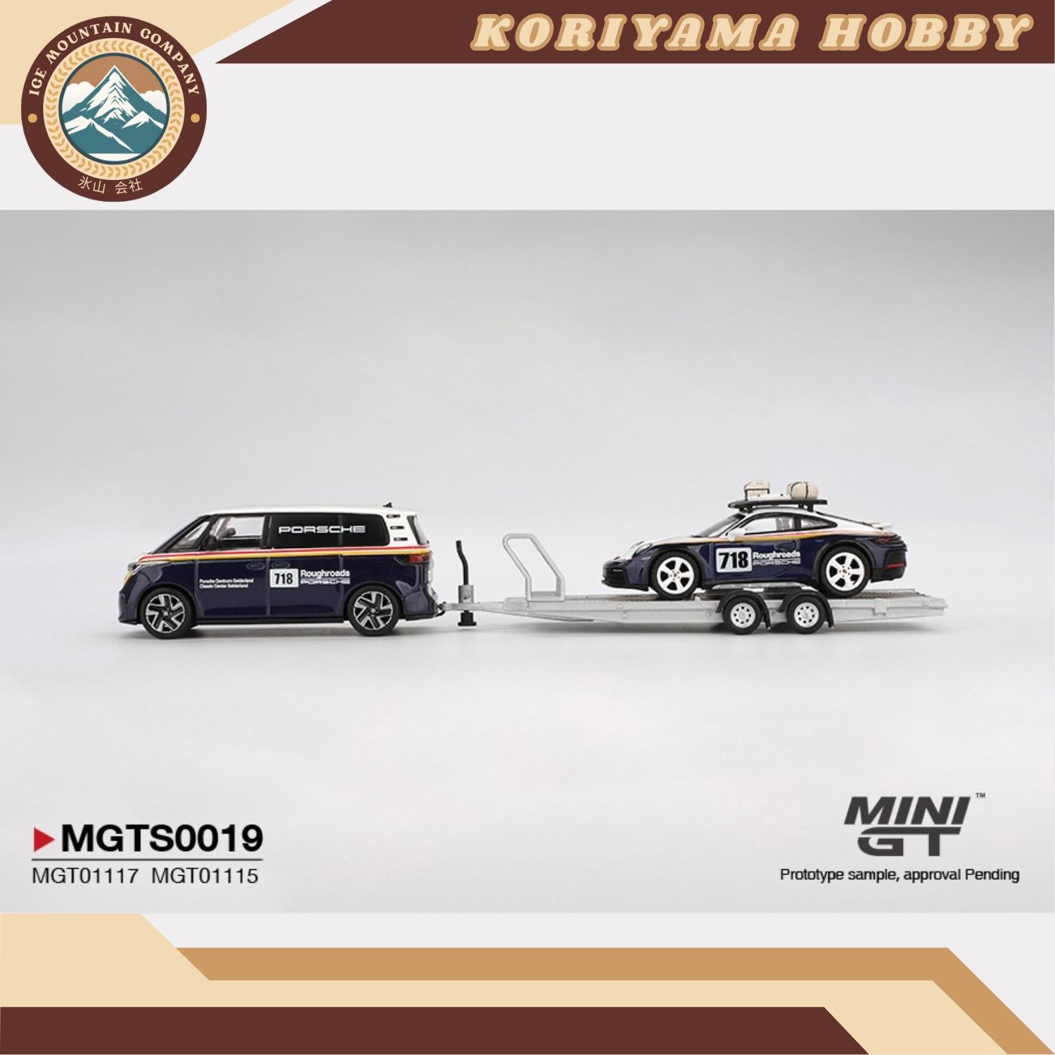 Mini GT S0019 Porsche 911 Dakar #718 / Volkswagen ID. Buzz Porsche Centrum Gelderland Roughroads Set MiniGT