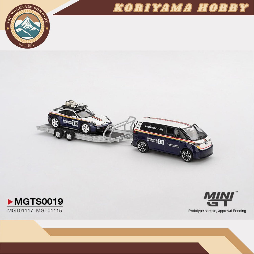 Mini GT S0019 Porsche 911 Dakar #718 / Volkswagen ID. Buzz Porsche Centrum Gelderland Roughroads Set MiniGT