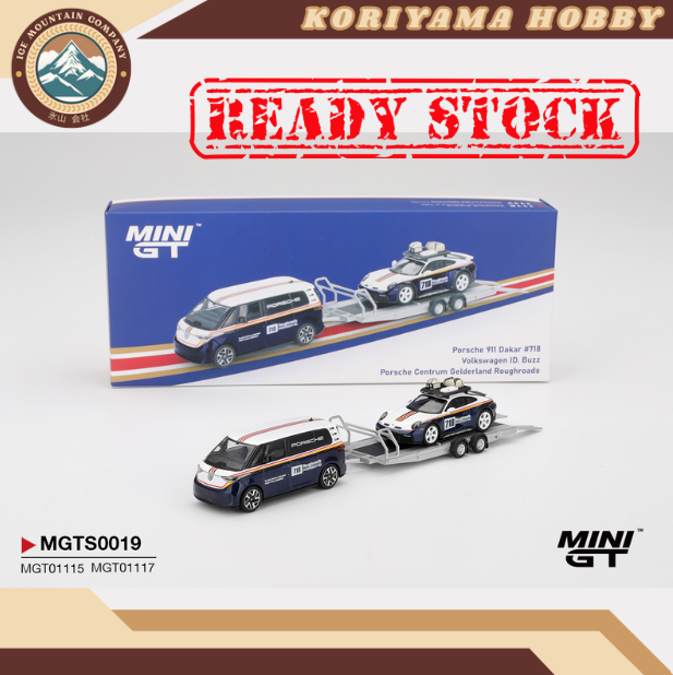 Mini GT S0019 Porsche 911 Dakar #718 / Volkswagen ID. Buzz Porsche Centrum Gelderland Roughroads Set MiniGT