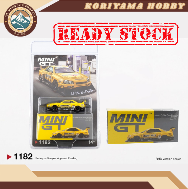 Mini GT 1182 Nissan LB-ER34 Super Silhouette SKYLINE Sport Yellow Box/Blister packaging MiniGT