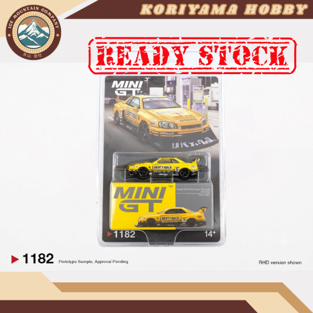Mini GT 1182 Nissan LB-ER34 Super Silhouette SKYLINE Sport Yellow Box/Blister packaging MiniGT
