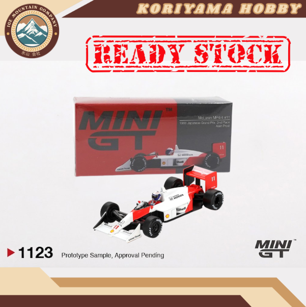 Mini GT 1123 McLaren MP4/4 #11 Alain Prost 1988 Japanese Grand Prix 2nd Place Box / Blister Packaging MiniGT