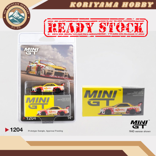Mini GT 1204 Nissan LB-ER34 Super Silhouette  SKYLINE Suppaiman Okinawa Box / Blister packaging MiniGT